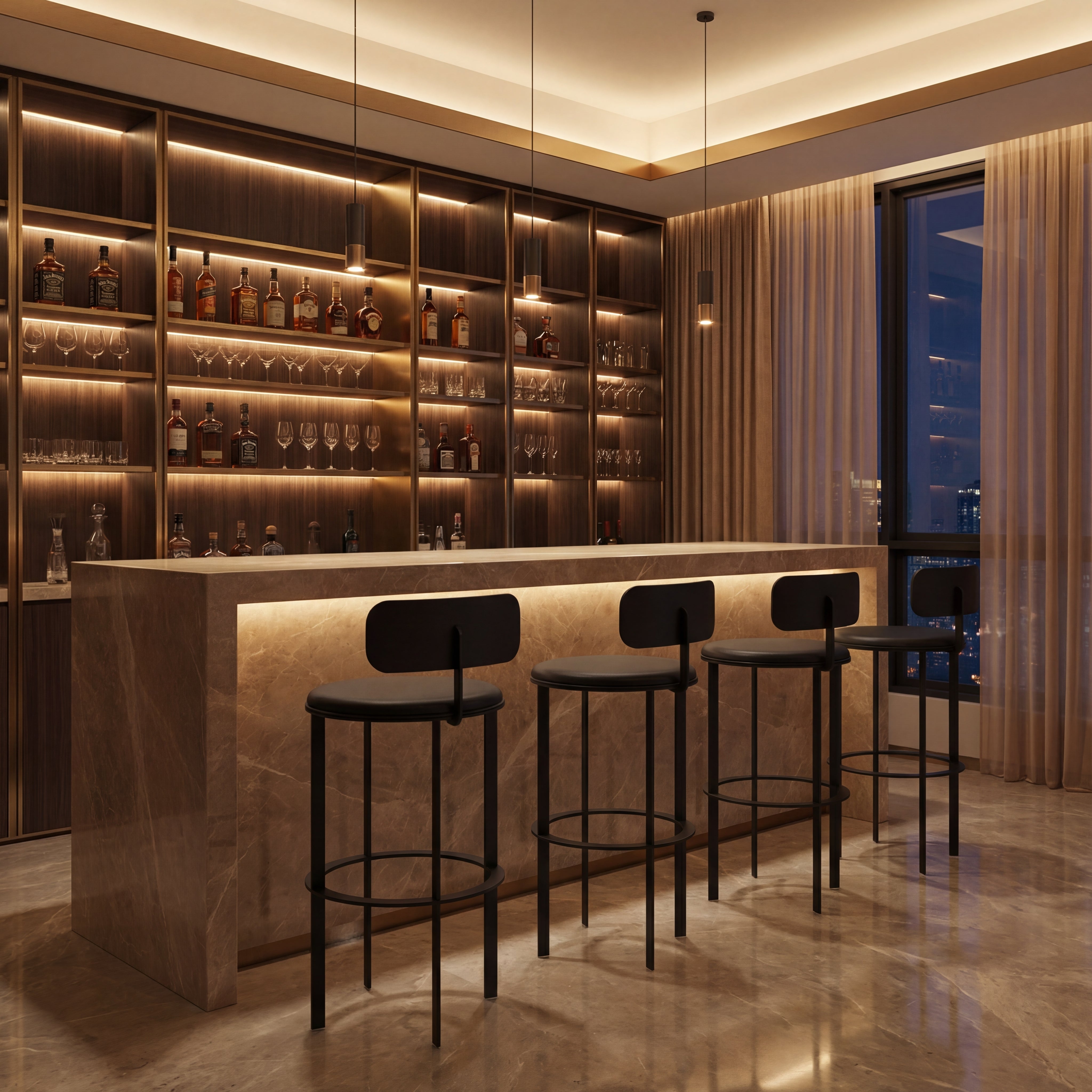 Barlume Stool with Back - Bar Height