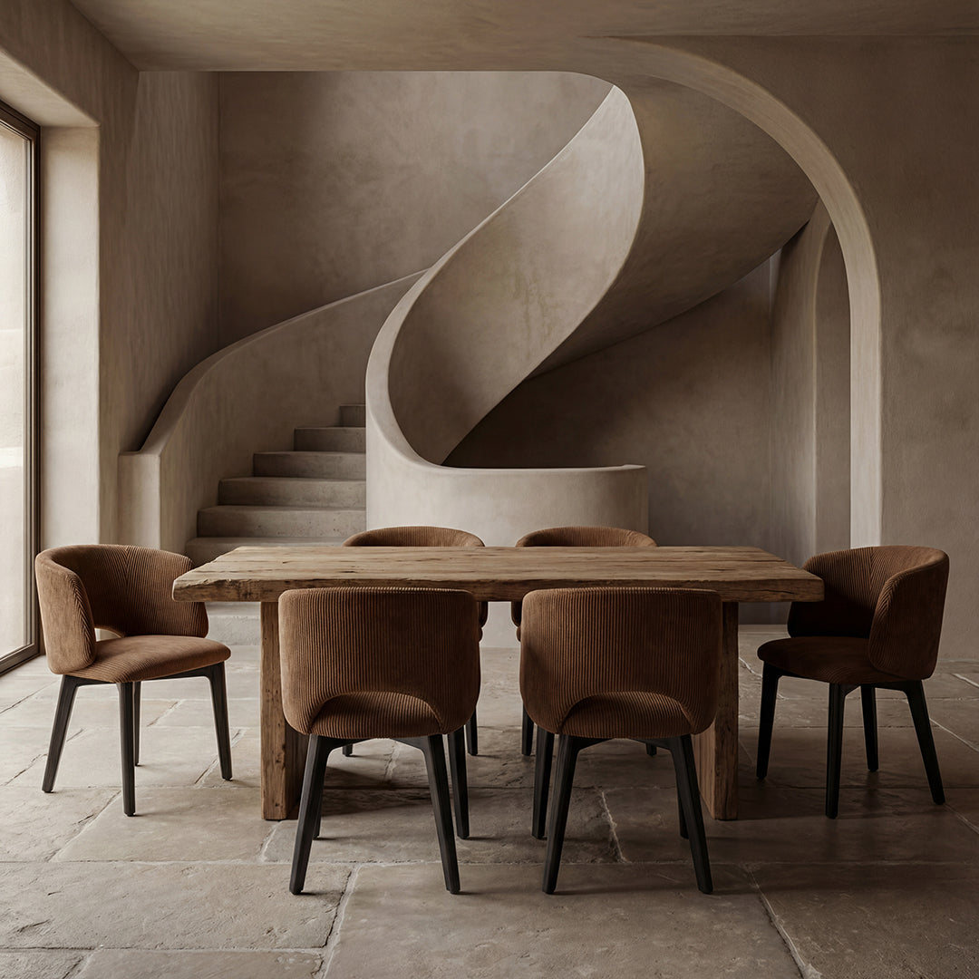 Mezzaluna Dining Chair with Upholstered Back