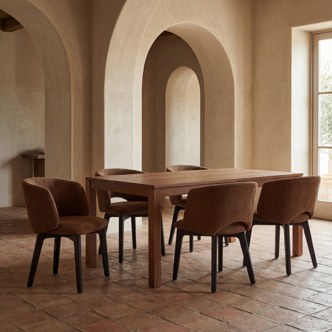 Mezzaluna Dining Chair with Upholstered Back